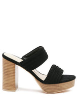 Load image into Gallery viewer, MILLE FEUX SUEDE SLIP-ON BLOCK HEELED SANDAL
