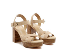 Load image into Gallery viewer, RAG&amp;CO CHOUPETTE SUEDE LEATHER BLOCK HEELED SANDAL
