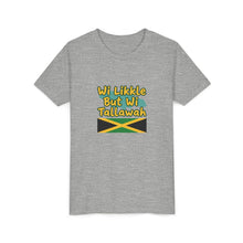 Load image into Gallery viewer, Youth Tee - "Wi Likkle But Wi Tallawah" Jamaican Flag Kids Shirt

