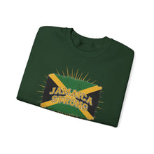 Load image into Gallery viewer, Jamaica Strong Crewneck Sweatshirt – Jamaican Flag Graphic
