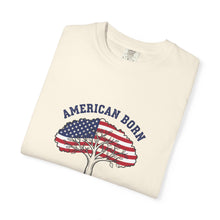 Load image into Gallery viewer, American Born Jamaican Roots T-Shirt — USA Flag Tree Graphic Tee

