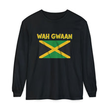 Load image into Gallery viewer, WAH GWAAN Jamaican Flag Long Sleeve Tee
