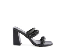 Load image into Gallery viewer, ARNIE BRAIDED BLOCK HEELED SLIDER SANDALS
