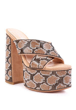 Load image into Gallery viewer, SIMONE HIGH PLATFORM PATTERNED DIAMANTE SLIDES
