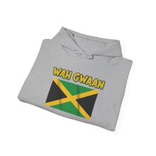 Load image into Gallery viewer, Wah Gwaan Jamaica Flag Hoodie – Caribbean Pride Pullover
