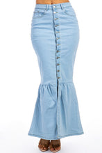Load image into Gallery viewer, Elegant Denim Maxi Skirt
