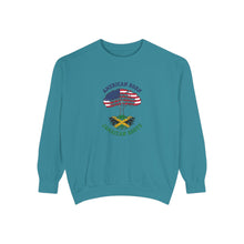 Load image into Gallery viewer, American Born Jamaican Roots Sweatshirt — Patriotic Jamaica Flag Crewneck
