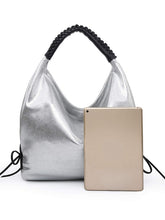 Load image into Gallery viewer, Women hobo bag metallic silver
