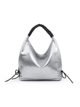 Load image into Gallery viewer, Women hobo bag metallic silver
