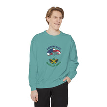 Load image into Gallery viewer, American Born Jamaican Roots Sweatshirt — Patriotic Jamaica Flag Crewneck
