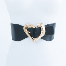 Load image into Gallery viewer, GOLD HEART SHAPED BUCKLE FASHION BELT
