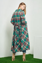 Load image into Gallery viewer, PLAID BELTED LONG SHIRT DRESS
