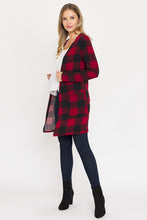 Load image into Gallery viewer, Long Buffalo Plaid Open Cardigan
