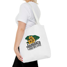 Load image into Gallery viewer, Jamaica Land We Love Tote Bag — Floral Island Map Beach Market Tote
