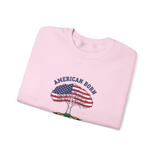 Load image into Gallery viewer, Crewneck Sweatshirt - "American Born Jamaican Roots" Flag Tree Design
