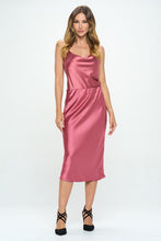 Load image into Gallery viewer, Made in USA Solid Satin Midi Skirt
