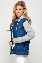 Load image into Gallery viewer, Women&#39;s Denim  Jacket with Fleece Hoodies
