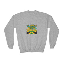 Load image into Gallery viewer, Youth Crewneck Sweatshirt - "Wi Likkle But Wi Tallawah" Jamaican Flag Kids Sweatshirt
