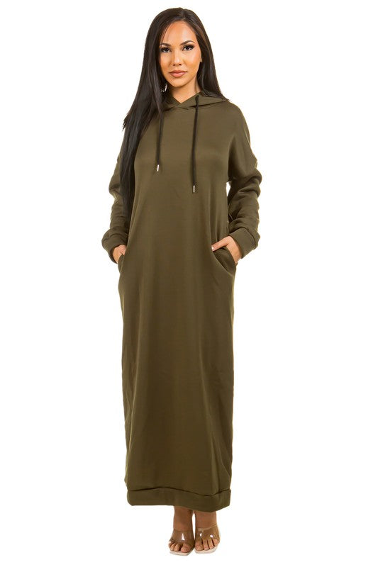 LONG MAXI HOODIE DRESS