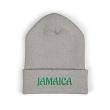 Load image into Gallery viewer, Jamaica Embroidered Cuffed Beanie — Cozy Travel &amp; Reggae Knit Hat
