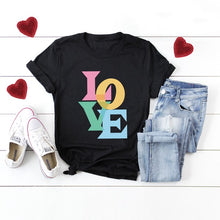Load image into Gallery viewer, Love Colorful Short Sleeve Graphic Tee
