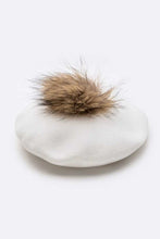 Load image into Gallery viewer, Genuine Fur Pom Cashmere Beret
