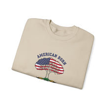 Load image into Gallery viewer, Crewneck Sweatshirt - "American Born Jamaican Roots" Flag Tree Design
