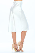 Load image into Gallery viewer, Made in USA Solid Stretch Satin Midi Skirt
