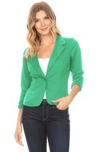 Load image into Gallery viewer, Mel Solid waist length blazer
