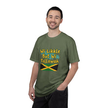 Load image into Gallery viewer, Jamaican Pride T-Shirt – "Wi Likkle But Wi Tallawah" Graphic Tee
