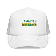 Load image into Gallery viewer, Jamaican Land We Love Embroidered Trucker Hat
