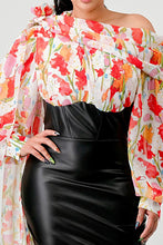 Load image into Gallery viewer, ATHINA FLORAL LEATHER MINI DRESS
