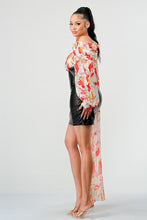 Load image into Gallery viewer, ATHINA FLORAL LEATHER MINI DRESS
