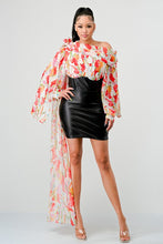 Load image into Gallery viewer, ATHINA FLORAL LEATHER MINI DRESS
