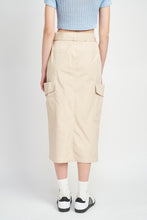 Load image into Gallery viewer, HIGH WAIST CARGO MIDI SKIRT
