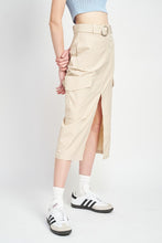 Load image into Gallery viewer, HIGH WAIST CARGO MIDI SKIRT
