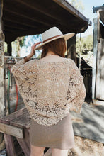 Load image into Gallery viewer, Crochet Floral Petal Kimono Wrap
