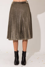 Load image into Gallery viewer, Lurex Fabric Pleated Midi Skirt
