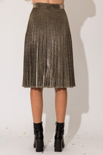 Load image into Gallery viewer, Lurex Fabric Pleated Midi Skirt
