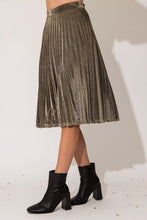 Load image into Gallery viewer, Lurex Fabric Pleated Midi Skirt
