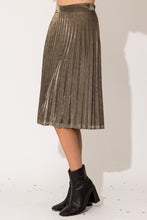 Load image into Gallery viewer, Lurex Fabric Pleated Midi Skirt
