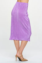 Load image into Gallery viewer, Purple Vibrant Plisse Midi Skirt
