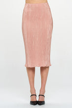Load image into Gallery viewer, Rose Solid Plisse Midi Skirt
