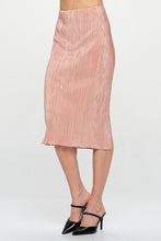 Load image into Gallery viewer, Rose Solid Plisse Midi Skirt
