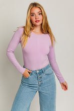 Load image into Gallery viewer, Long Sleeve Round Neck Ribbed Bodysuit
