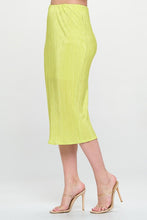 Load image into Gallery viewer, Citron Solid Plisse Midi Skirt
