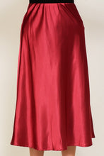 Load image into Gallery viewer, Satin Midi Flare Skirt
