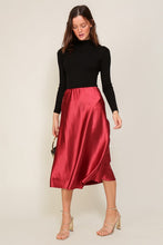 Load image into Gallery viewer, Satin Midi Flare Skirt
