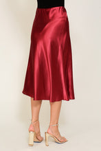 Load image into Gallery viewer, Satin Midi Flare Skirt
