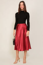 Load image into Gallery viewer, Satin Midi Flare Skirt
